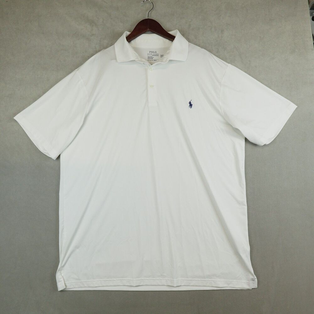Polo Ralph Lauren Performance Polo White Mens Size XLT Tall Short Sleeve Pony